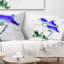 Coussin bleu avec aquarelle