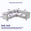 Canapé d'angle en velours de 82,2 pouces, canapé modulaire en forme de L, canapés d'angle 5 places avec 3 coussins-1398881253