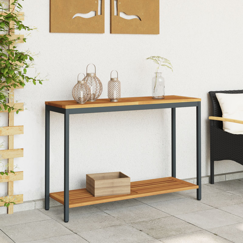 Rectangular Outdoor Buffet & Console Table, 75cm H x 110cm W x 35cm D, Black