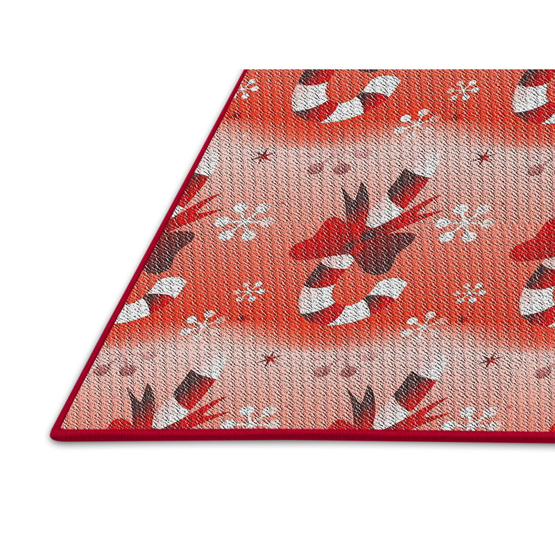Tapis orange à motif/pêche, Rectangle 5 pi x 7 pi