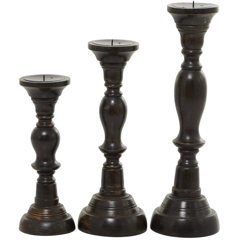 Ensemble de chandeliers de table en bois 3 pièces