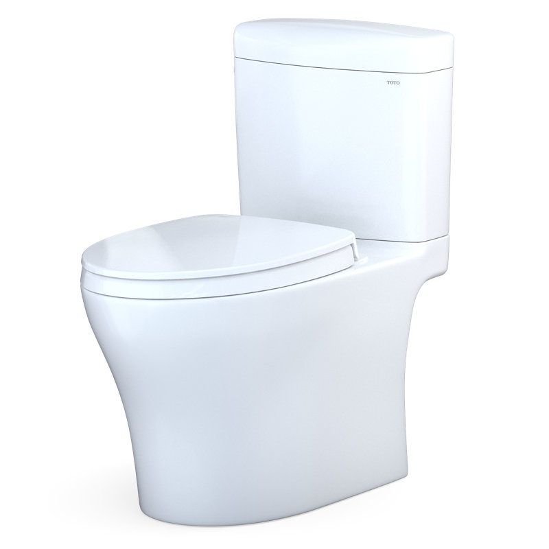 Toilette allongée deux pièces à double chasse 1,28 et 0,8 GPF TOTO® Aquia IV® avec CEFIONTECT®, WASHLET® + Ready, coton blanc