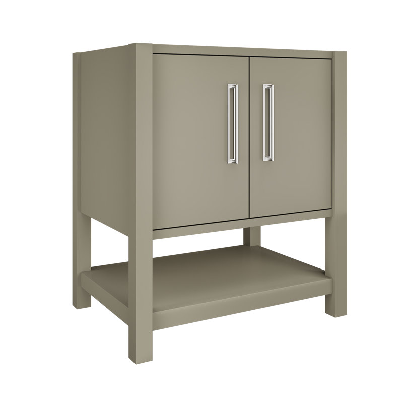 Kiawah Single Bath Vanity, 30", French Olive, Polished Chrome