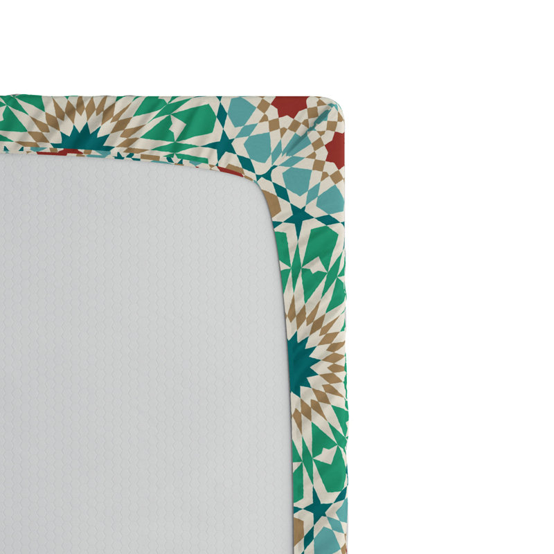 Microfiber Geometric Fitted Sheet, Full Fitted Sheet