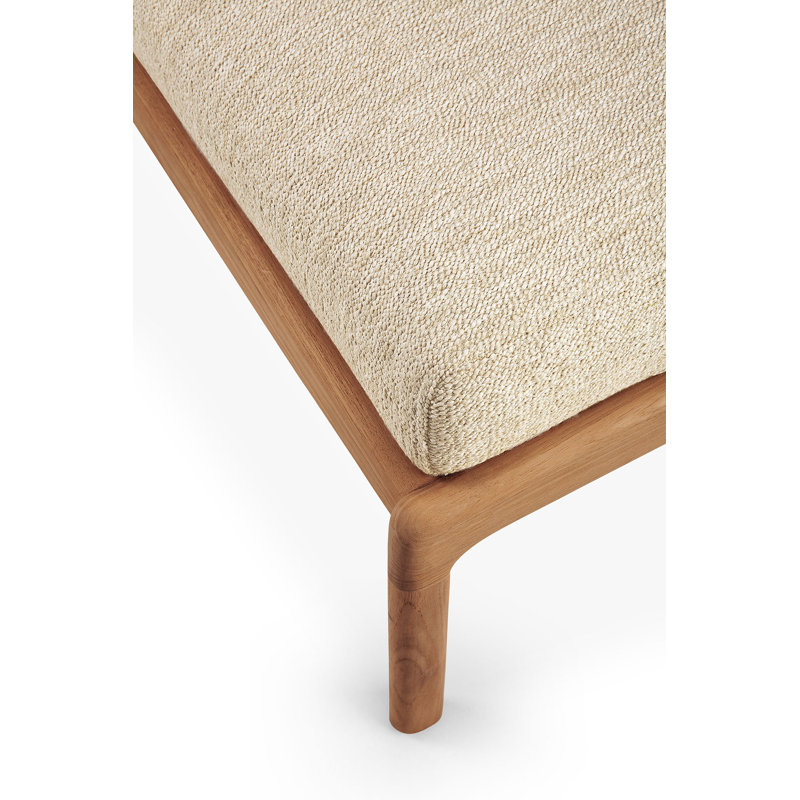 Jack Outdoor Teak Ottoman, Natural, Brown