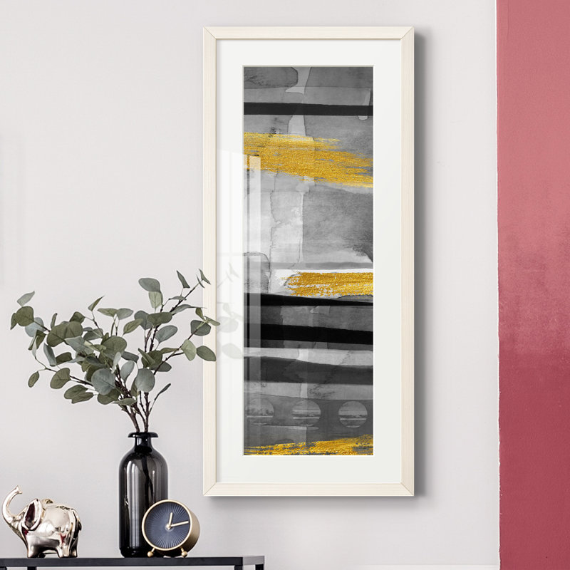 Peinture sur papier encadrée, Noir