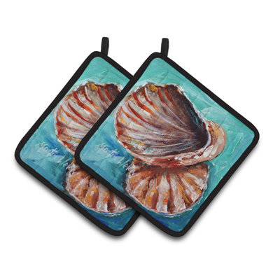 Caroline's Treasures Shells Polyester Potholder Set