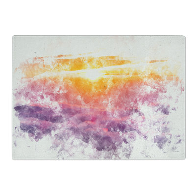 Tempered Glass Sunrise over Bali Chopping Board