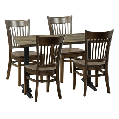Ensemble de salle à manger 4 personnes - Dessus antique avec chaise d'appoint Julia
