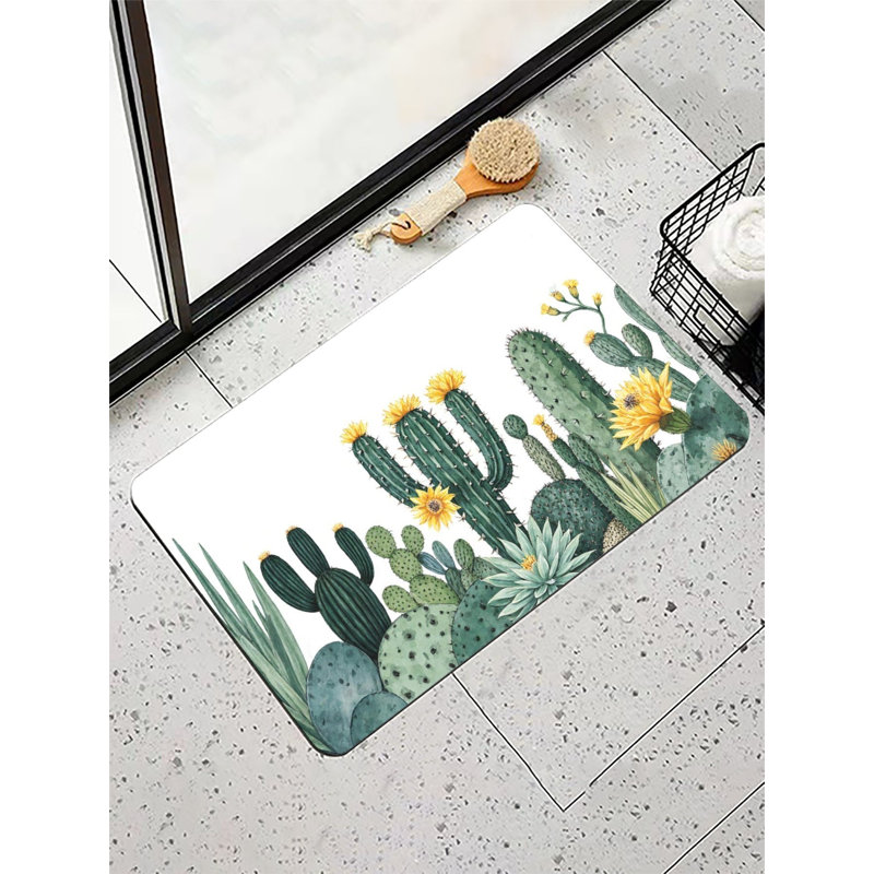 Tapis de bain Fresh Green Cactus, 36 x 24