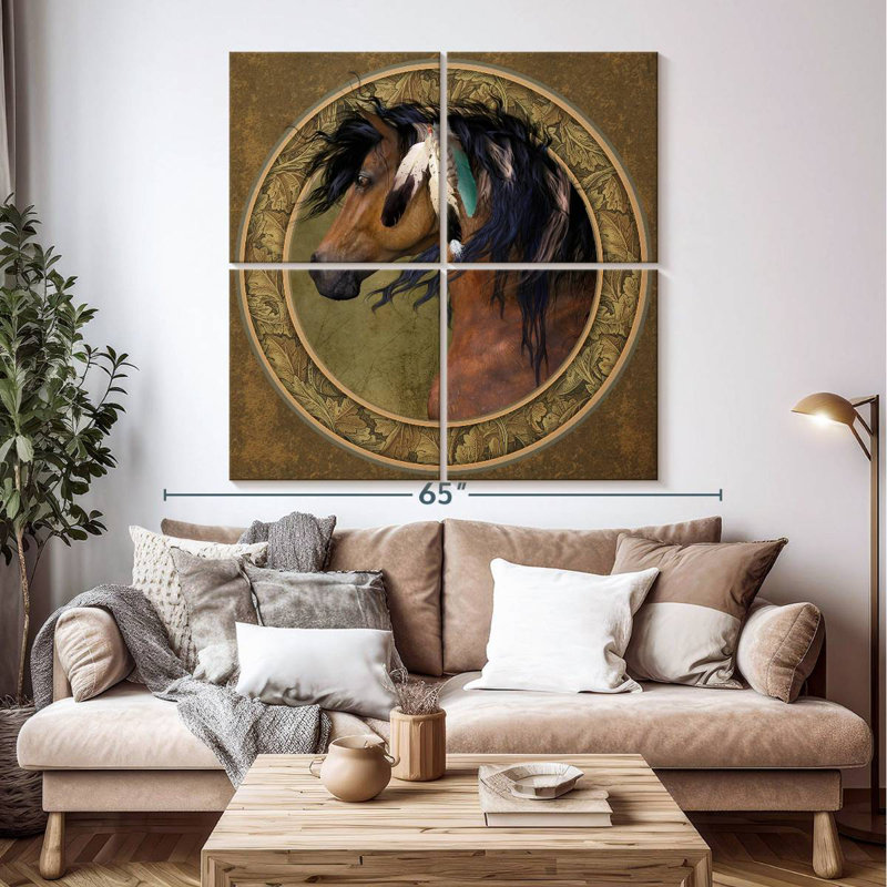Cheval indien Brampt, H 50 po x l 50 po