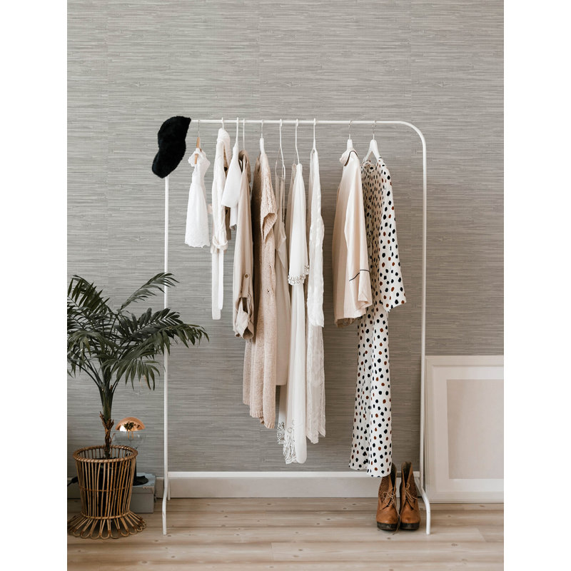 Papier peint imitation toile de ramie gris clair Exhale