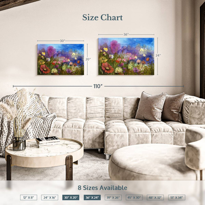 Alvord Spring Season Flower Field, 20" H x 30" W