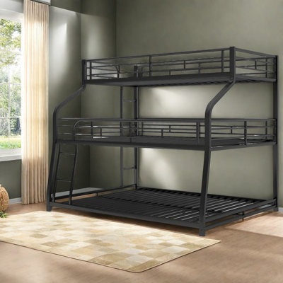 Triple lits superposés en métal peu encombrants pour une vie familiale moderne