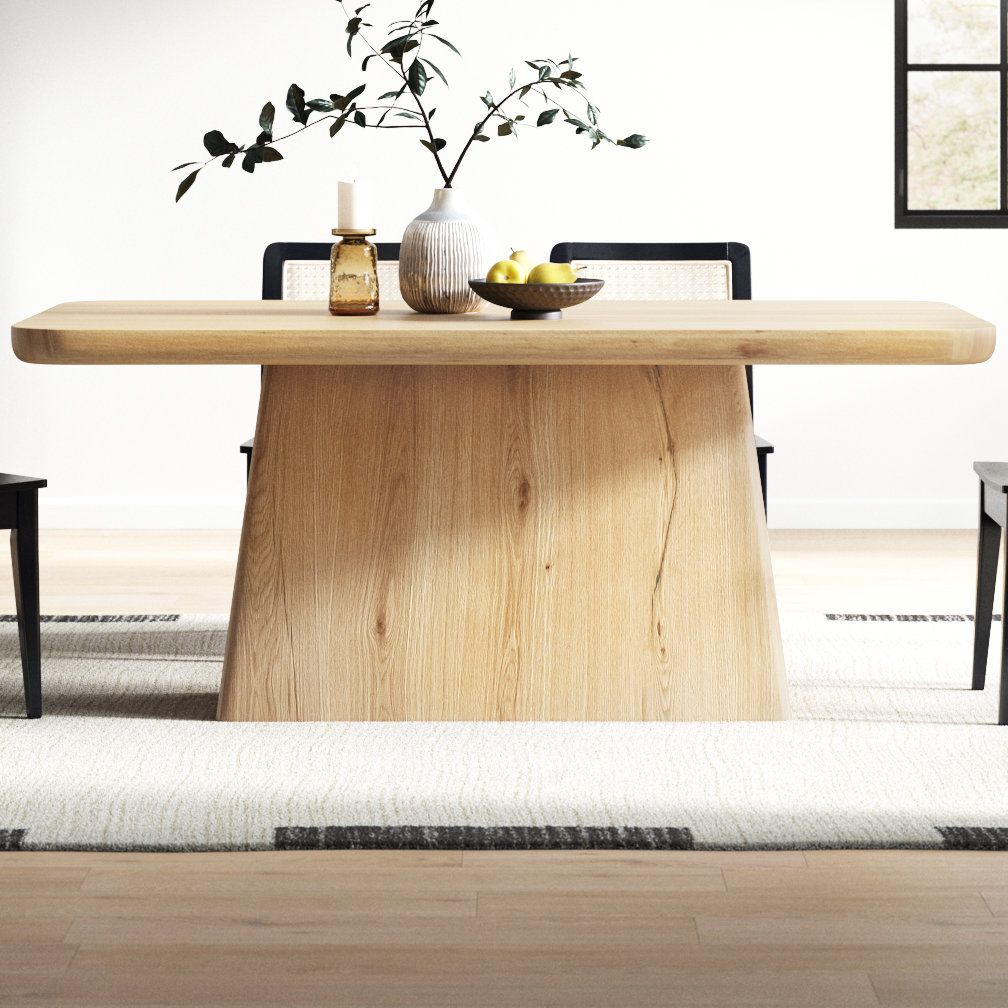 Lowell Oak Dining Table, Natural, 30" H x 71" L x 39" W