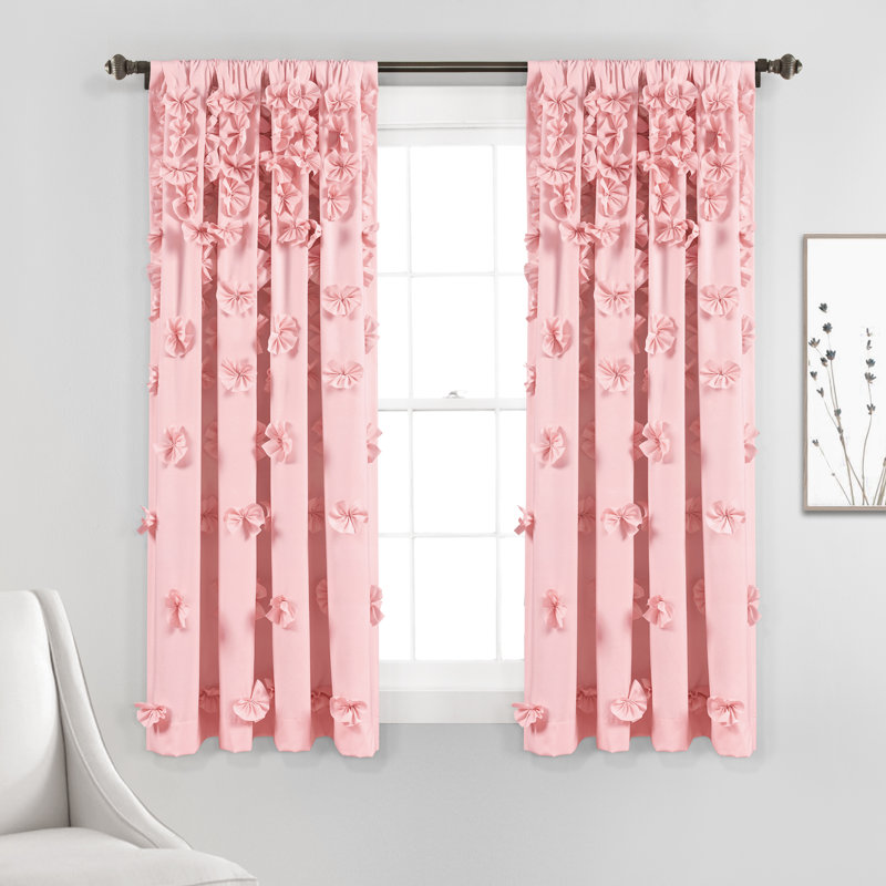 Riley Window Curtain Panel Pink Single 54x63, 54" W x 63" L