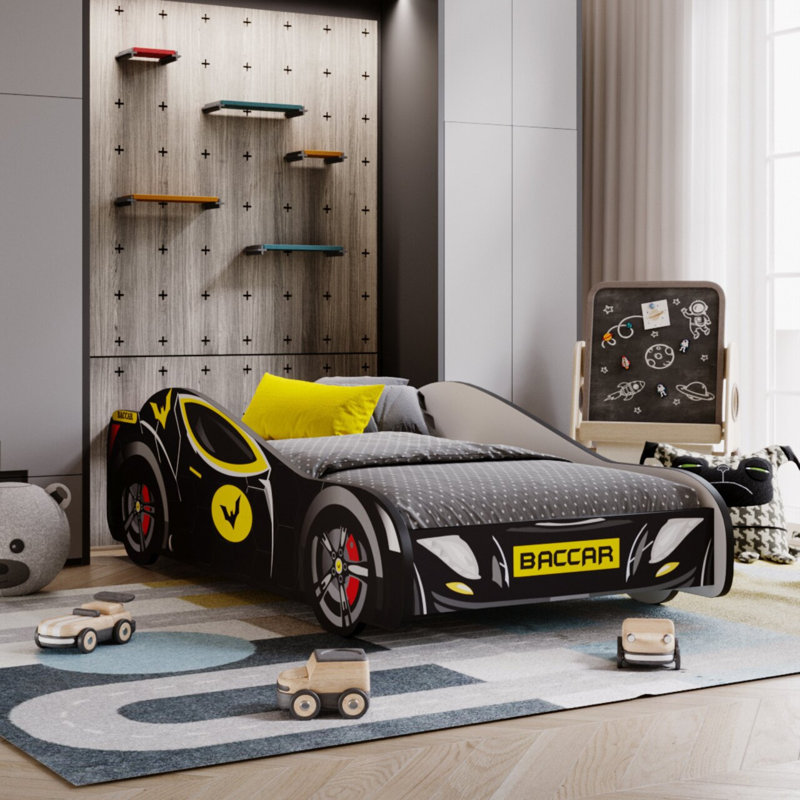 Batcar bed with mattress, Cot Bed / Toddler (70 x 140cm)