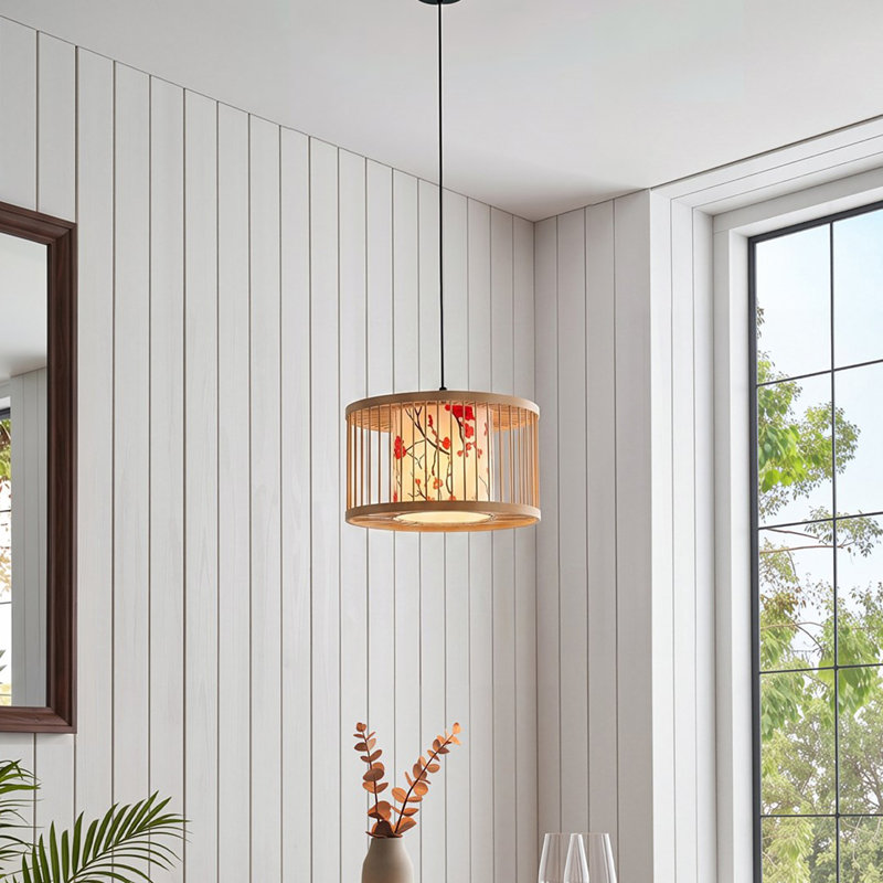 Bamboo-Woven Pendant Light