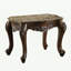 Table de bout en bois avec plateau en marbre brun chêne antique