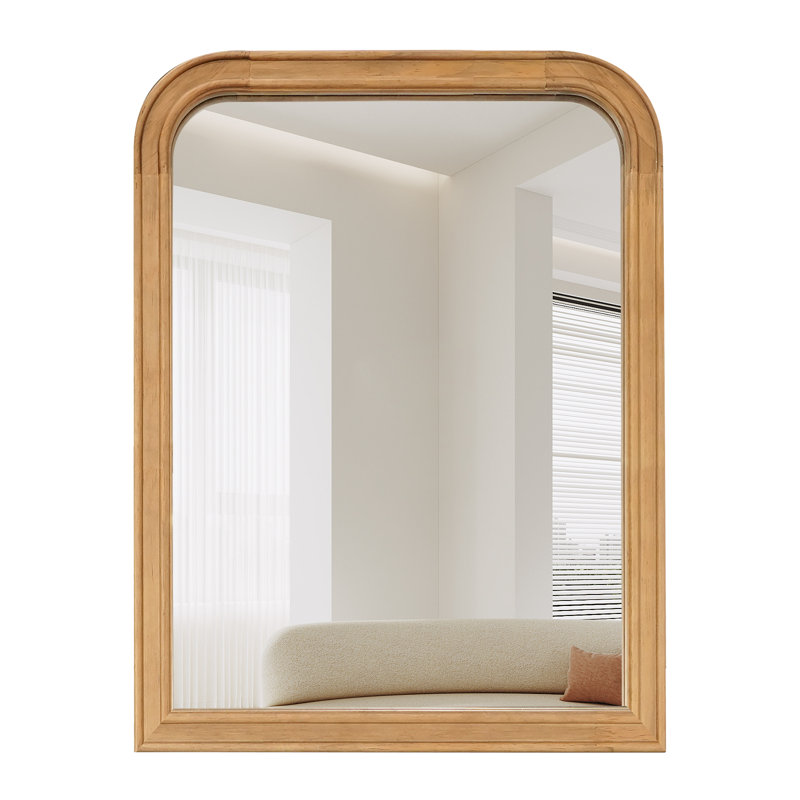 Ancell Solid Wood Mirror, 24" x 18", Natural Wood