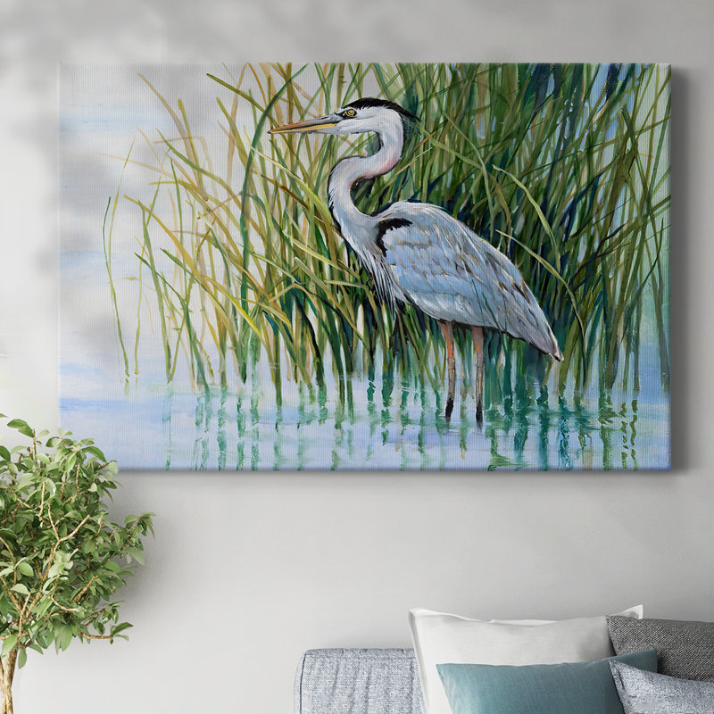 Toile tendue Heron in the Marsh II-Gallery, H 32 po x l 48 po