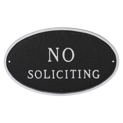Large Oval No Soliciting Statement Plaque Sign