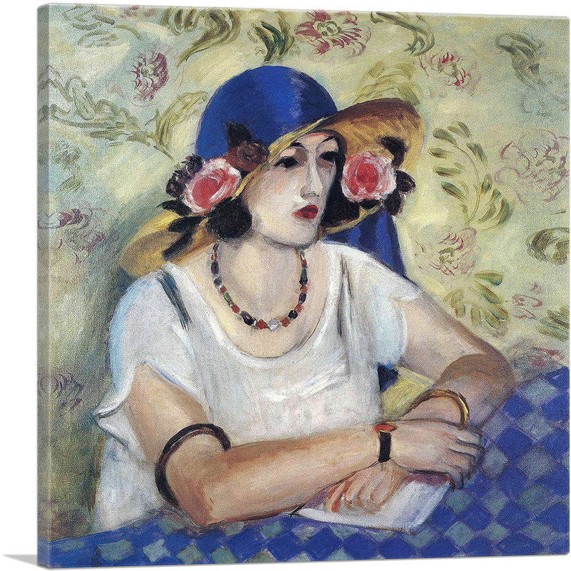 Portrait de femme 1919 par Henri Matisse - reproduction d'art sur toile tendue, H 26 po x l 26 po x P 0,75 po