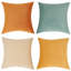 Ensemble de 4 coussins décoratifs en velours, couleurs contrastantes-114187992-114187994