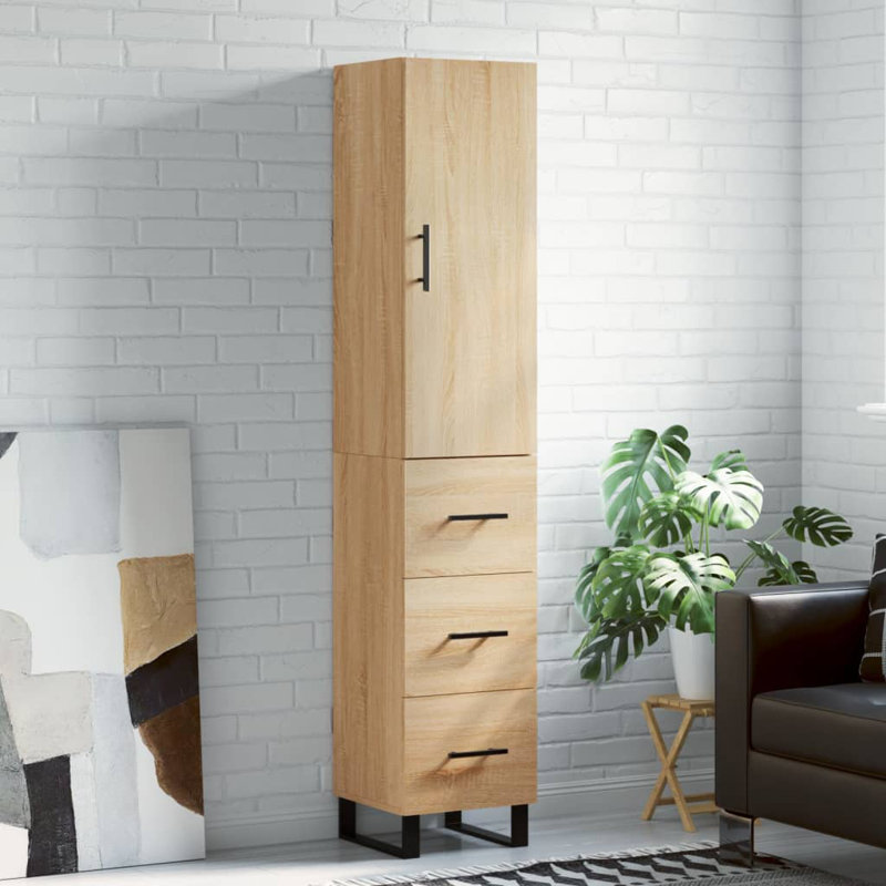 Micquel 1 Door Manufactured Wood Wardrobe, Sonoma Oak