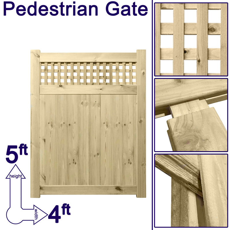 Halona Pressure Treated (Tanalised) Wood Gate, 150cm H x 120cm W x 4.5cm D