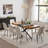 Extendable Dining Table Set with Velvet Chairs-1215318713-1208548446-1208548435