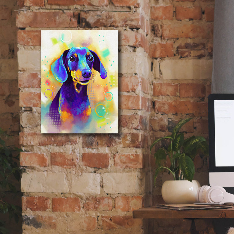 "Pop Art Dachshund 2" par Furbaby Affiliates, H 16 po x l 12 po x P 0,75 po