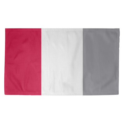 Tapis rouge rayé/argenté
