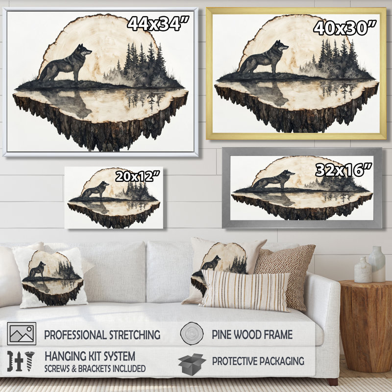 Gianelli - Animals Wall Art, H 12 po x l 20 po, Impression encadrée flottante, Doré