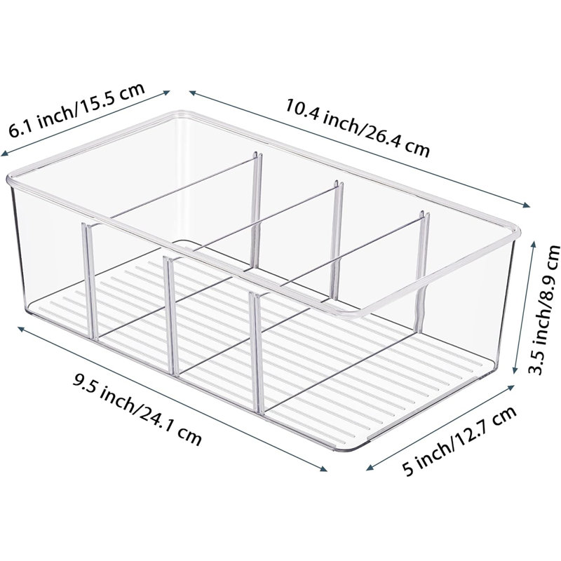 Ensemble de 6 bacs de rangement transparents