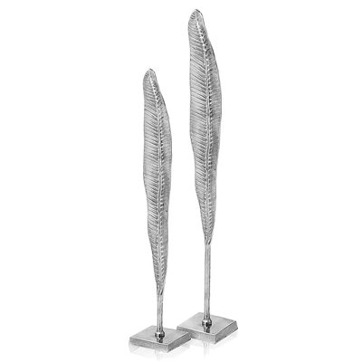 2 Piece Cantara 33" Silver Aluminum Tabletop Sculpture