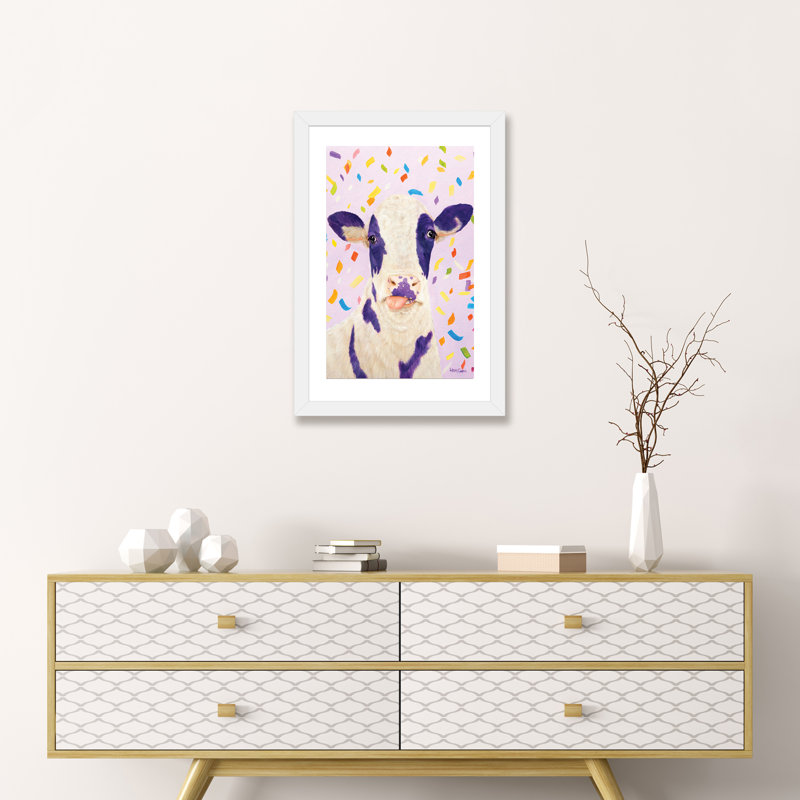 «Pansy» par Laura Curtin - impression d'art graphique, Papier encadré blanc, Blanc, H 24 po x l 16 po x P 1 po