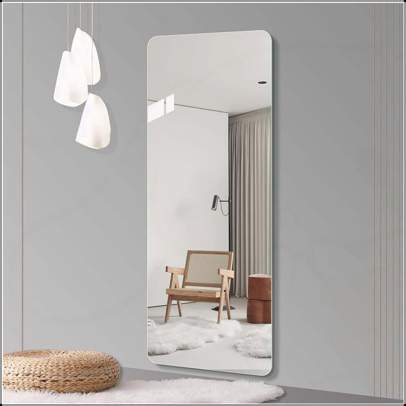 Miroir de coin mural complet pour plusieurs pièces, avec trou de suspension et caractéristiques de haute qualité.