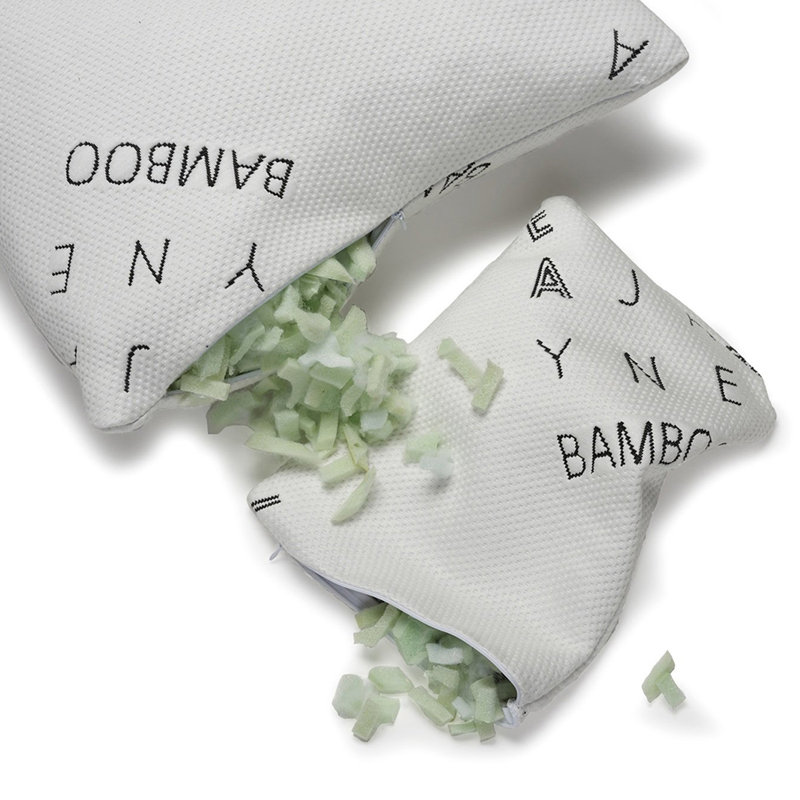 Standard White Bamboo Memory Foam Hypoallergenic Pillow Set