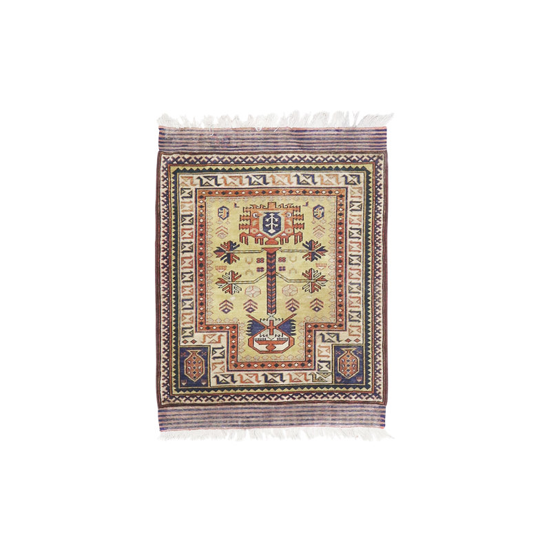 Grès beige, motif de prières 3 pi 2 po x 3 pi 6 po