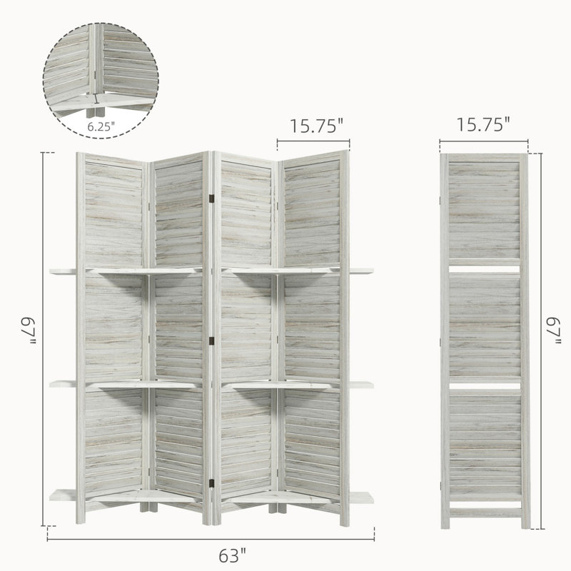 Bibliothèque pour salon, paravent de séparation, paravent haut en bois avec rangement pliable
