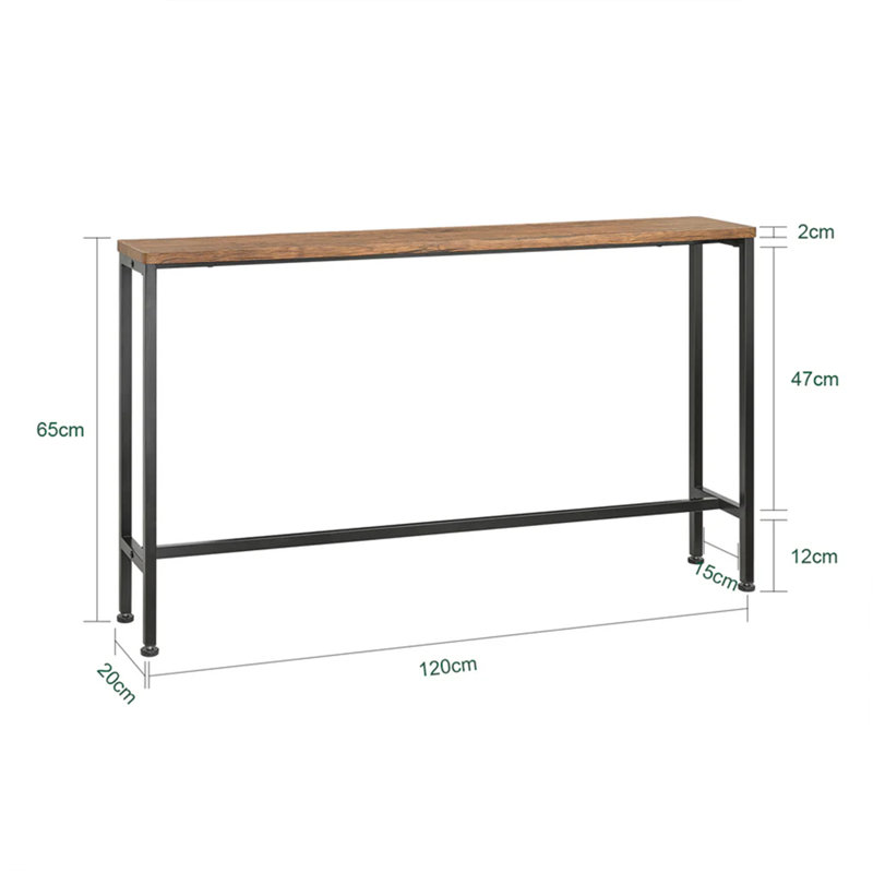 120cm Console Table, 65" H x 120" W x 20" D, Brown