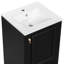 Meuble-lavabo de 20 po avec lavabo en céramique, porte à fermeture en douceur, tablette ajustable en forme de U, tiroir de compartiment et support de porte, style moderne, conception peu encombrante-121708443