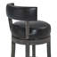 Chaise de bar pivotante à dossier bas en onyx et similicuir Arvizu-27411565-31106834