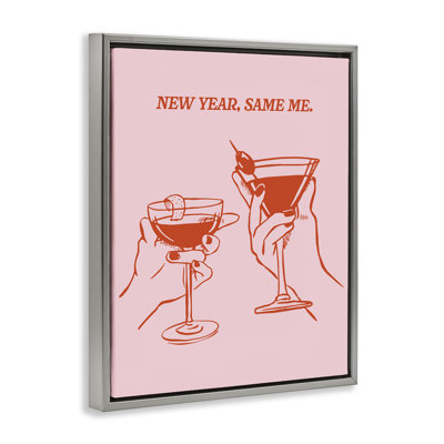 New Year Same Me Framed Floater Canvas Wall Art by House of Lulu