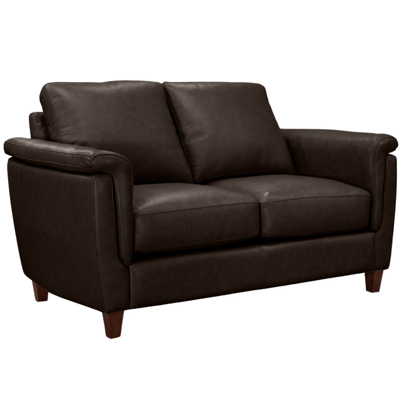 Causeuse en cuir véritable 57 po Rambrij, Brun