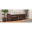 Banc de rangement patiné avec placage d'acacia-106900668