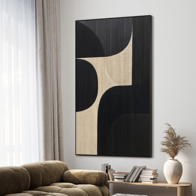 Extra Large Wall Art Fabric Print - Abstract Modern Artwork Artwork Decor for Living Room or Bedroom - "Frame Assembly Required (Unfinished Frame)"