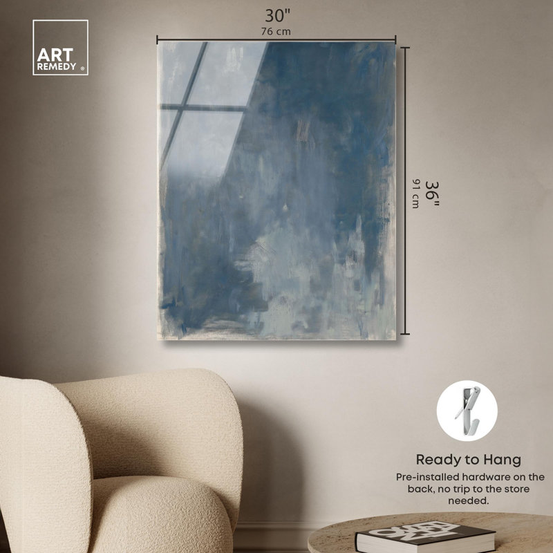 «Blue Monolithe», reproduction d'art acrylique par Art Remedy, H 36 po x l 30 po