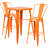 Toquerville Square Metal Indoor-Outdoor Bar Table Set with 2 Stools with Backs-22243634